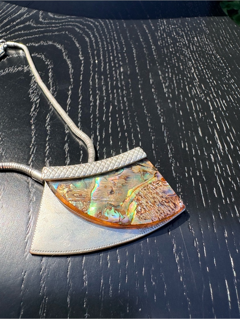 Silver and Abalone Style Necklace